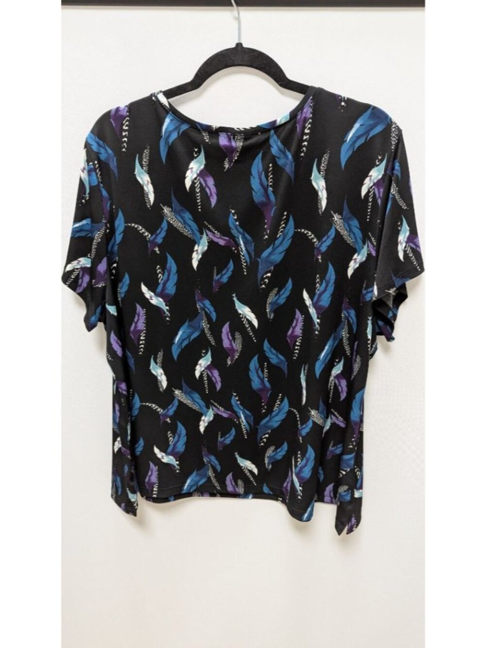 east 5th essentials Black Feather Print Blouse - Picture 2 of 2